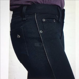 Rag & Bone leather piping black skinny Jean.